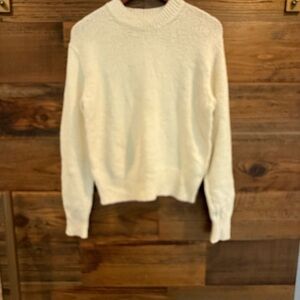 Vince Cream Boucle Crewneck Cotton Blend Knit Sweater NWT
